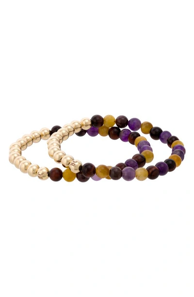 Shop The Healer’s Collection N19 Anxiety Free Set Of 2 Healer's Bracelets In Yellow Gold