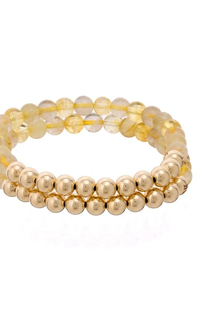 Shop The Healer’s Collection N69 Money Max Set Of 2 Healer's Bracelets In Yellow Gold