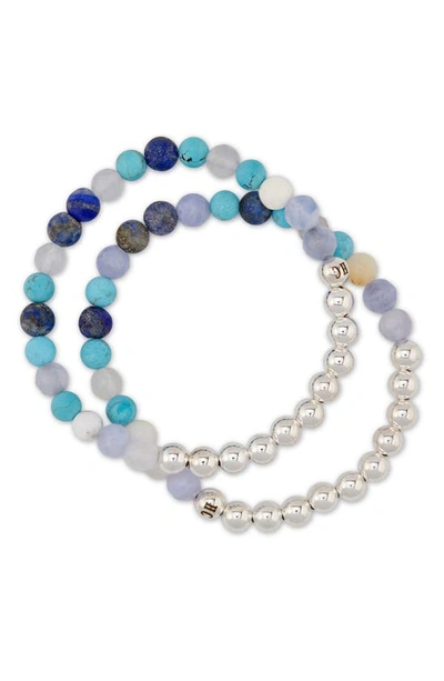 The Healer’s Collection The Healer's Collection N16 Protection & Inner Strength Set Of 2 Healer's Bracelets In Silver