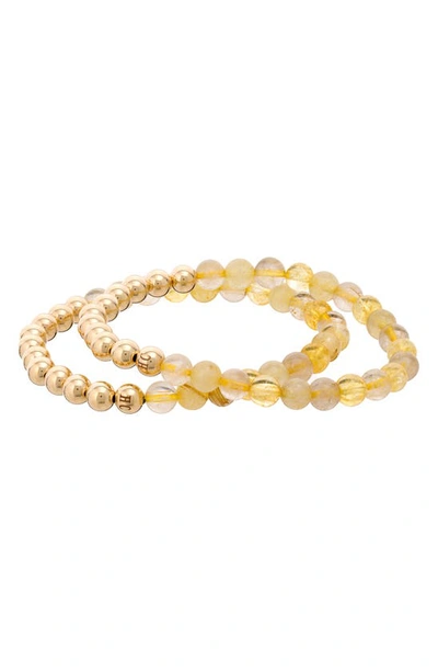 Shop The Healer’s Collection N69 Money Max Set Of 2 Healer's Bracelets In Yellow Gold