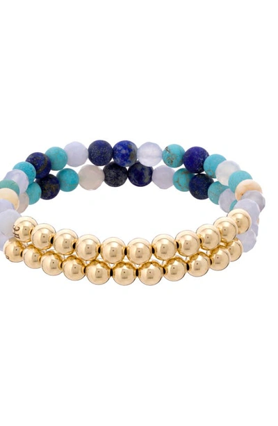 Shop The Healer’s Collection The Healer's Collection N16 Protection & Inner Strength Set Of 2 Healer's Bracelets In Yellow Gold