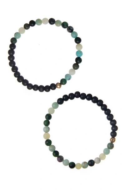 Shop The Healer’s Collection N6 Happiness/ease Set Of 2 Healer's Bracelets In Black