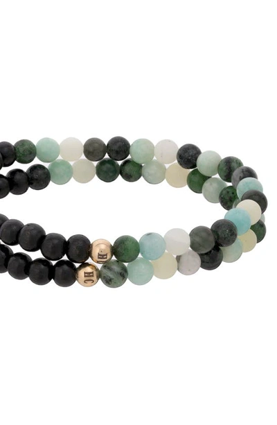 Shop The Healer’s Collection N6 Happiness/ease Set Of 2 Healer's Bracelets In Black