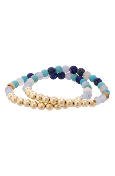 The Healer’s Collection The Healer's Collection N16 Protection & Inner Strength Set Of 2 Healer's Bracelets In Yellow Gold