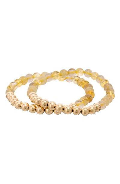 The Healer’s Collection The Healer's Collection N69 Money Max Set Of 2 Healer's Bracelets In Yellow Gold