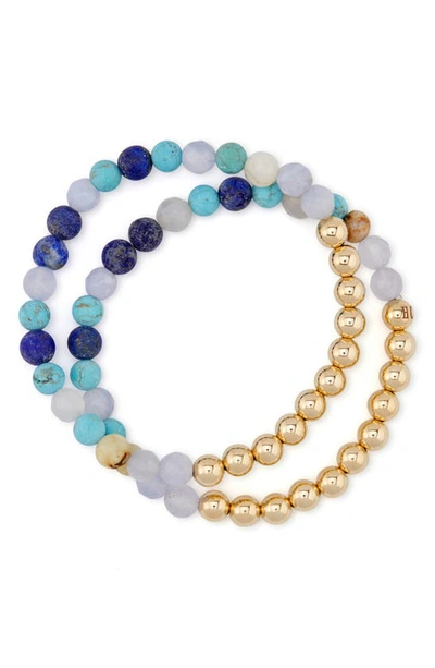 The Healer’s Collection The Healer's Collection N16 Protection & Inner Strength Set Of 2 Healer's Bracelets In Yellow Gold