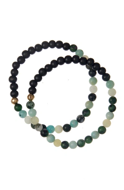 Shop The Healer’s Collection N6 Happiness/ease Set Of 2 Healer's Bracelets In Black