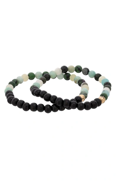 The Healer’s Collection N6 Happiness/ease Set Of 2 Healer's Bracelets In Black