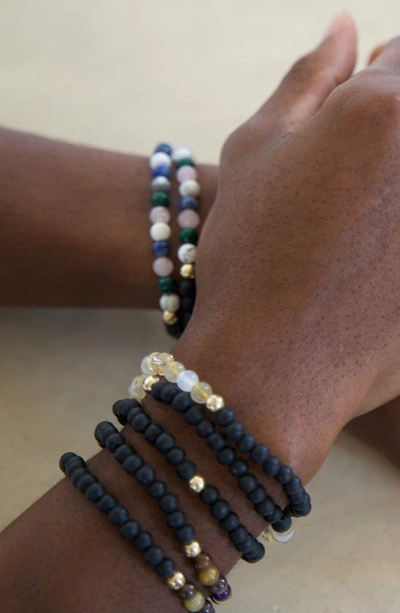 Shop The Healer’s Collection N6 Happiness/ease Set Of 2 Healer's Bracelets In Black