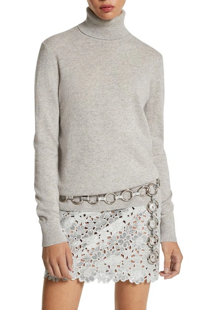 Shop Michael Kors Joan Cashmere Turtleneck Sweater In Pearl Melange