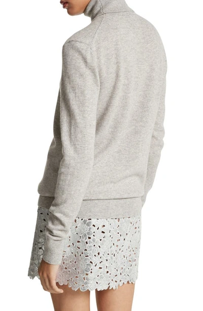 Shop Michael Kors Collection Joan Cashmere Turtleneck Sweater In Pearl Melange