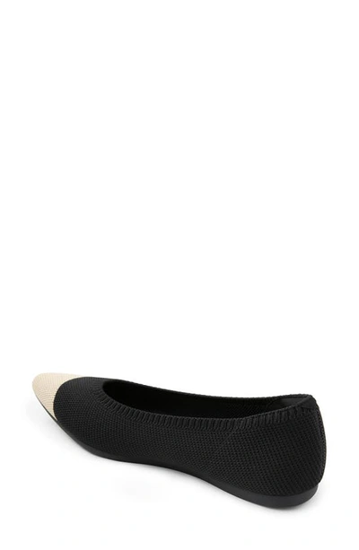 Vivaia Aria 5.0 Pointed Toe Flat In Black/ Almond
