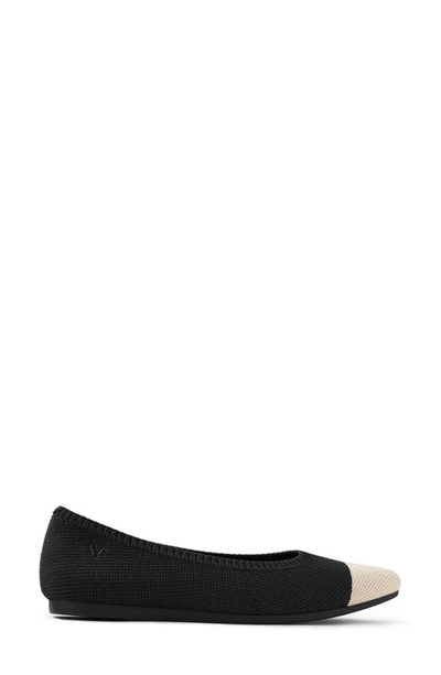 Vivaia Aria 5.0 Pointed Toe Flat In Black/ Almond