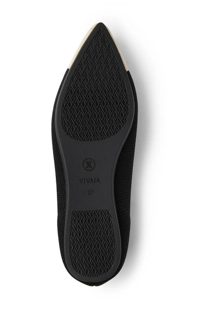 Vivaia Aria 5.0 Pointed Toe Flat In Black/ Almond