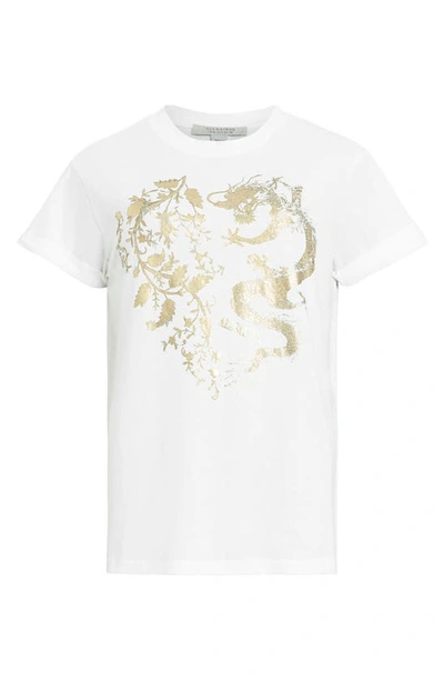 Shop Allsaints Aura Anna Cotton Graphic T-shirt In White