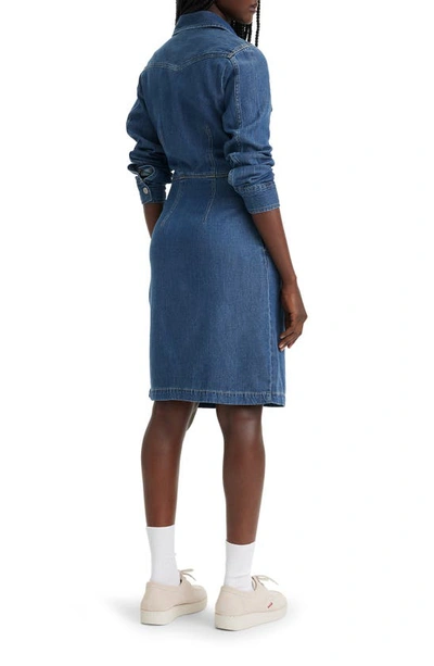 Shop Levi's Otto Long Sleeve Denim Shirtdress In Square Deal 2