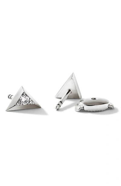 Shop Cast The Apex Diamond Stud Earrings In Silver