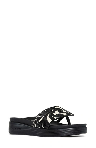 Shop Donald Pliner Wedge Sandal In Natural/ Black