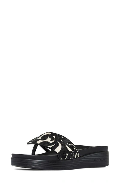 Shop Donald Pliner Wedge Sandal In Natural/ Black