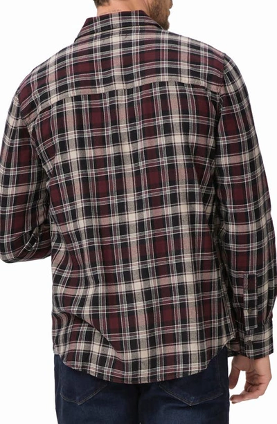 Shop Paige Everett Plaid Flannel Button-up Shirt In Onyx Cosmos