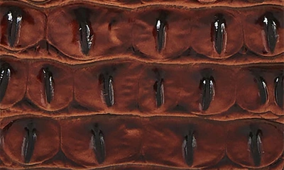 Shop Brahmin Hannah Croc Embossed Leather Wallet In Pecan