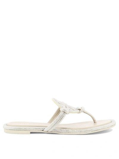 Shop Tory Burch "miller Knotted Pave" Sandals In Grey