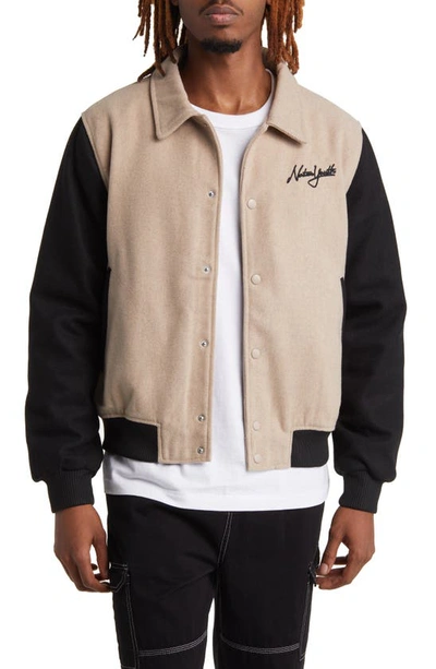 Shop Native Youth Abrams Colorblock Coach's Jacket In Camel