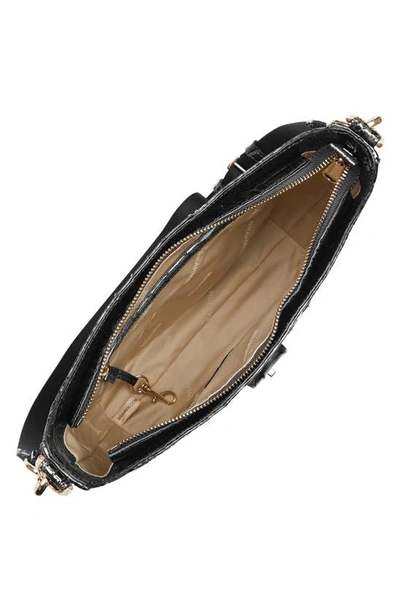 Shop Brahmin Leia Croc Embossed Leather Crossbody Bag In Black