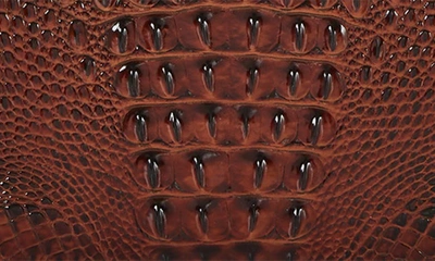 Shop Brahmin Leia Croc Embossed Leather Crossbody Bag In Pecan