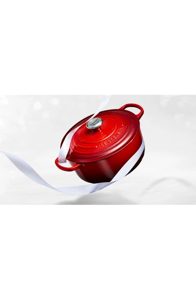 Shop Le Creuset Signature 5 1/2 Quart Round Enamel Cast Iron French/dutch Oven In Cerise