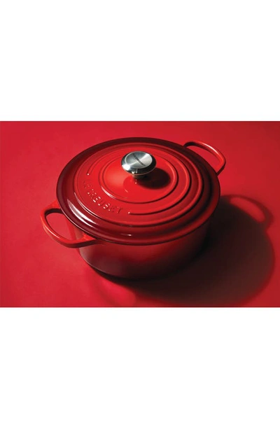 Shop Le Creuset Signature 5 1/2 Quart Round Enamel Cast Iron French/dutch Oven In Cerise