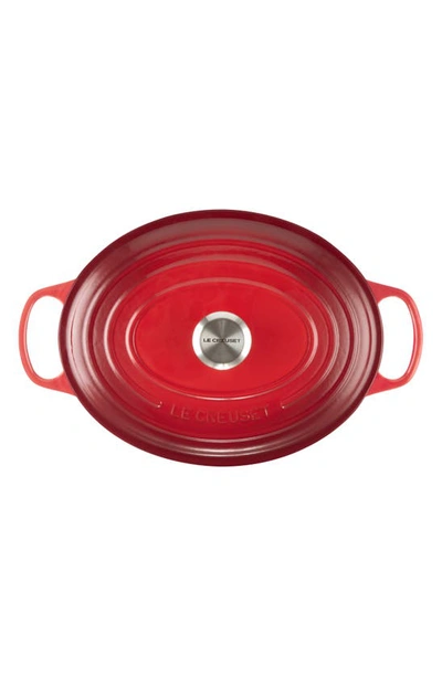 Shop Le Creuset Signature 5 1/2 Quart Round Enamel Cast Iron French/dutch Oven In Cerise