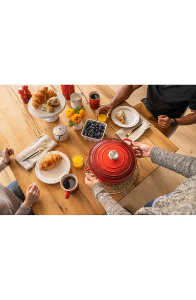 Shop Le Creuset Signature 5 1/2 Quart Round Enamel Cast Iron French/dutch Oven In Cerise