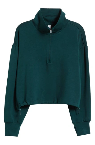 Zella Modal Half Zip Pullover In Green Park