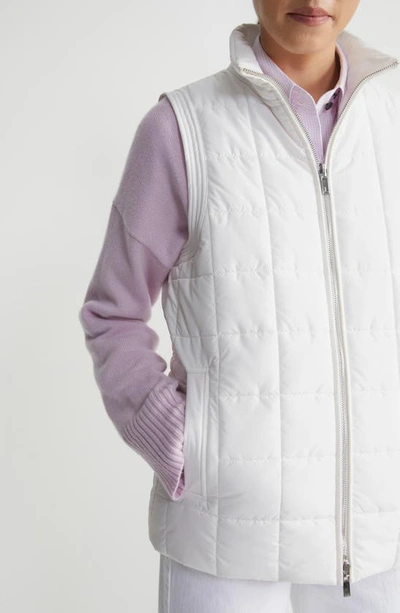 Lafayette 148 Recycled Poly Quilted Reversible Puffer Vest In White
