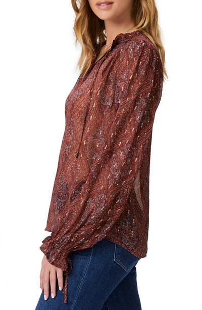 Paige Fia Printed V-neck Blouse In Iced Slate Multi