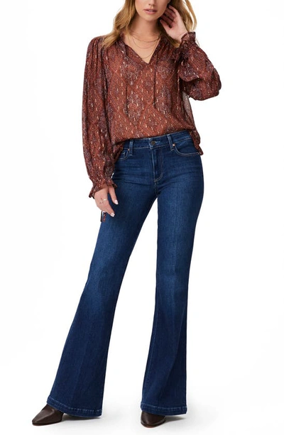 Paige Fia Printed V-neck Blouse In Iced Slate Multi