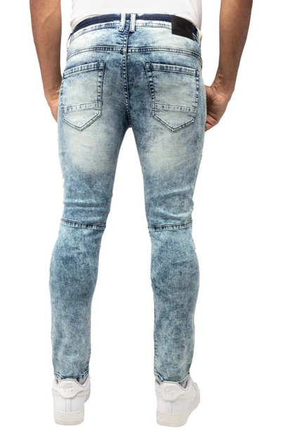 X-ray Stretch Cargo Moto Slim Jeans In Medium Blue