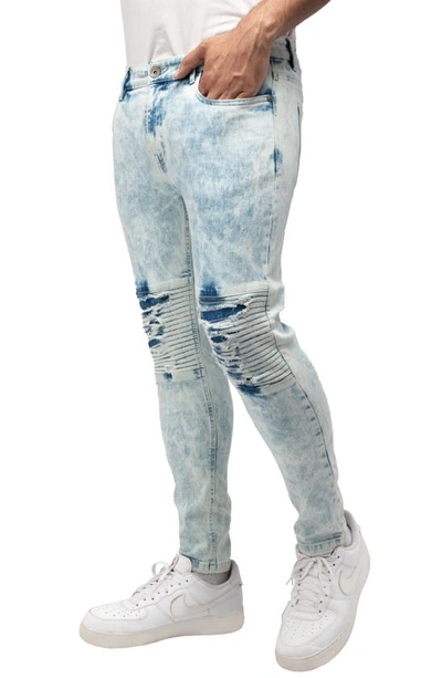 X-ray Xray Flex Moto Skinny Jeans In Light Wash