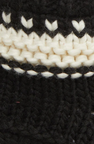Memoi Nordic Flake Fleece Lined Slipper Socks In Black