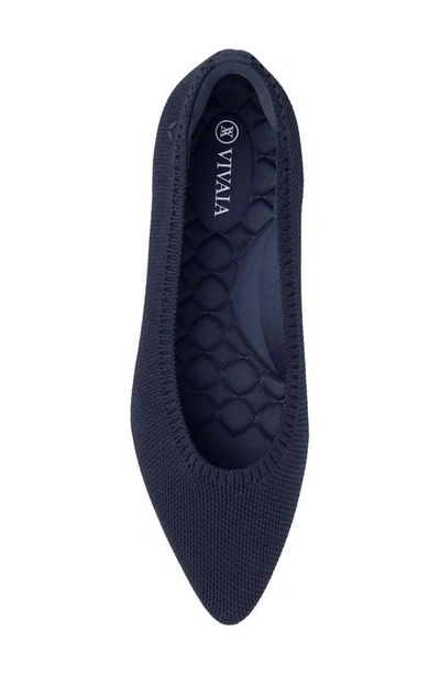 Shop Vivaia Aria Walker Pointed Toe Flat In Navy