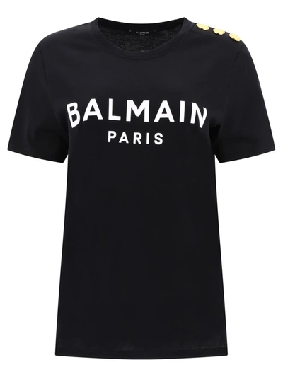 Shop Balmain "3 Buttons" T-shirt In Black