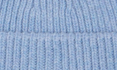 Shop Acne Studios Face Patch Rib Wool Beanie In Steel Blue Melange