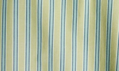 Shop Acne Studios Face Patch Stripe Cotton Button-down Shirt In Bright Green/ Dark Green