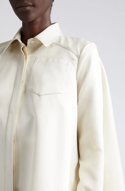 Shop Altuzarra Phyllis Long Sleeve Satin Shirtdress In Ivory