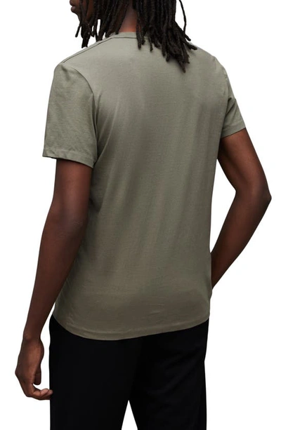 Shop Allsaints Lobke Cotton Colorblock T-shirt In Planet Grey/ Jet Black
