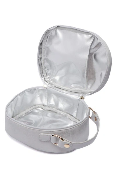 Luli Bebe Monaco Faux Leather Snack Bag In Stone Grey