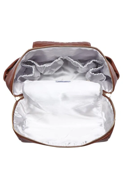 Shop Luli Bebe Petit Monaco Faux Leather Diaper Bag In Caramel Brown