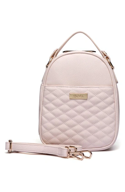 Shop Luli Bebe Monaco Faux Leather Snack Bag In Pastel Pink