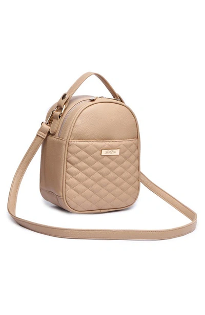 Shop Luli Bebe Monaco Faux Leather Snack Bag In Latte Brown